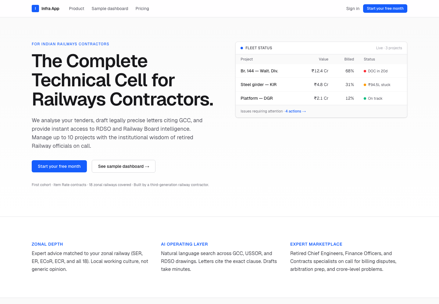 Infra App interface